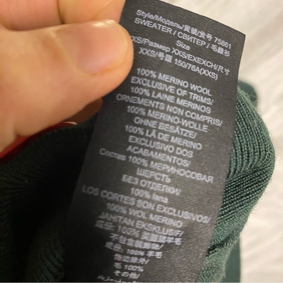 Tory Burch | Iberia Long Sleeve Pullover Sweater In Emerald Green Size XXS - Picture 6 of 10